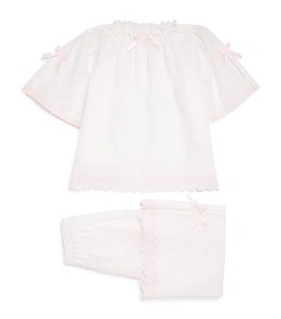 Amiki Kids' Cotton Dahlia Pyjama Set In Pink
