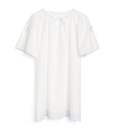 Amiki Kids' Cotton Embroidered Savannah Nightdress In Blue
