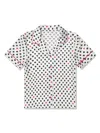Amiki Polka-dot Print Silk Pajamas In White