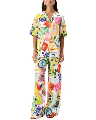 Amina Glam 2pc Linen-blend Shirt & Pant Set