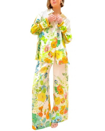 Amina Glam 2pc Shirt & Pant Set In Yellow