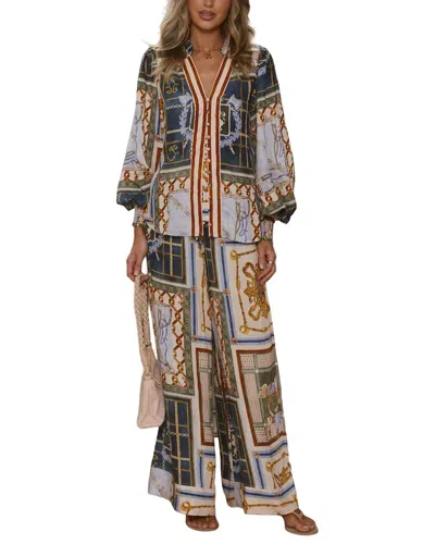 Amina Glam 2pc Shirt & Pant Set In Multi