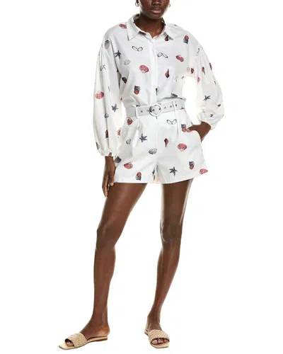 Amina Glam 2pc Shirt & Short Set In White