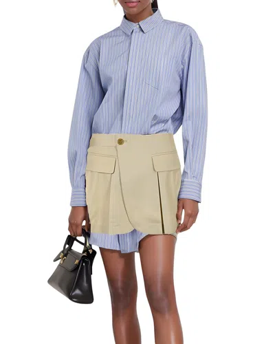 Amina Glam 2pc Shirt & Skirt Set In Blue