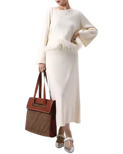 Amina Glam 2pc Sweater & Skirt Set In Gray