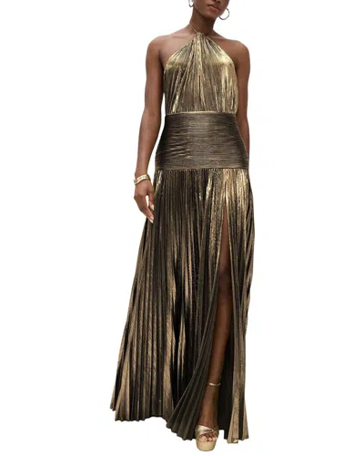 Amina Glam Embellished Maxi Dress In Gold
