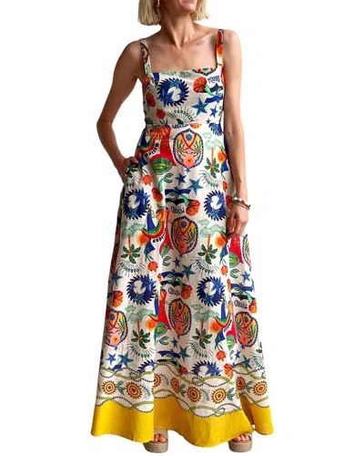 Amina Glam Linen-blend Dress In Multi