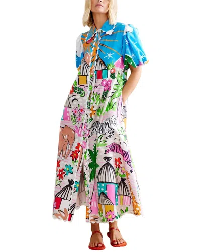 Amina Glam Linen-blend Dress In Multi