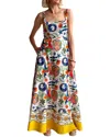Amina Glam Linen-blend Dress In Multi