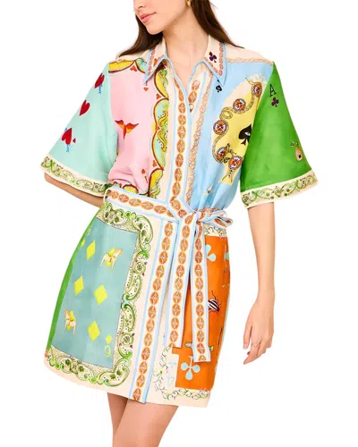 AMINA GLAM LINEN-BLEND DRESS