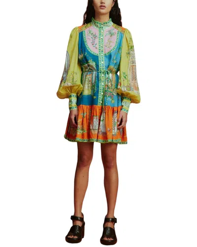 Amina Glam Linen-blend Dress In Multi