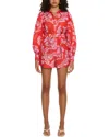 Amina Glam Linen-blend Jumpsuit In Red
