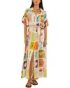 Amina Glam Linen-blend Maxi Dress In Green