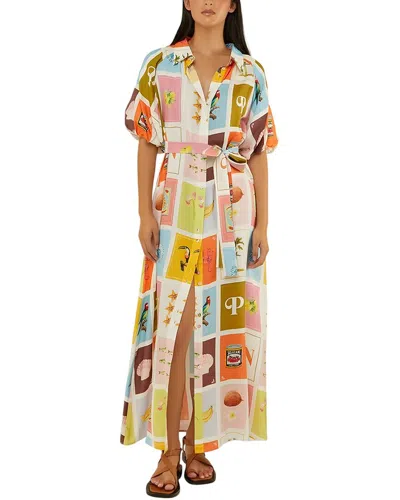 Amina Glam Linen-blend Maxi Dress In Green