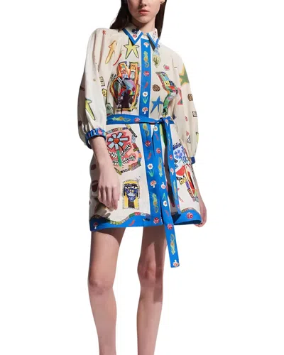 Amina Glam Linen-blend Mini Dress
