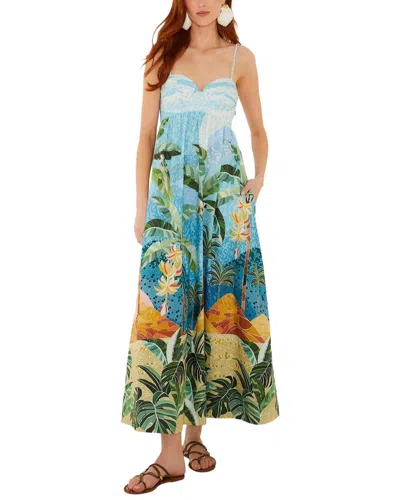 Amina Glam Linen-blend Maxi Dress In Multi