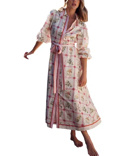 Amina Glam Linen-blend Maxi Dress In Multi