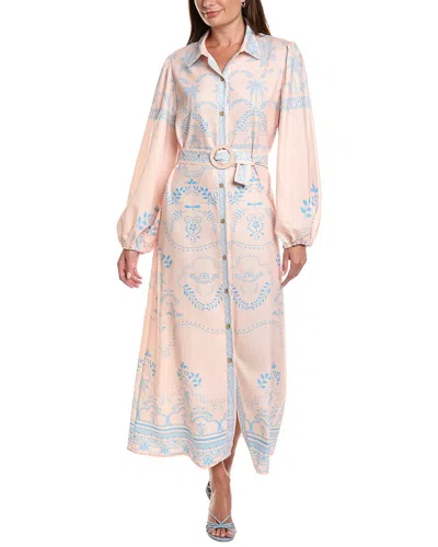 Amina Glam Linen-blend Maxi Dress In Pink