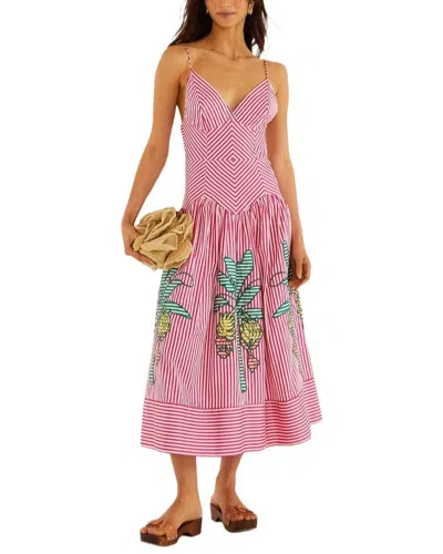 Amina Glam Linen-blend Maxi Dress In Pink