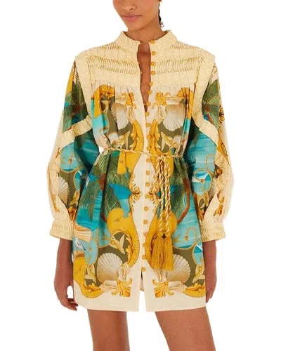 Amina Glam Linen-blend Mini Dress In Multicolor