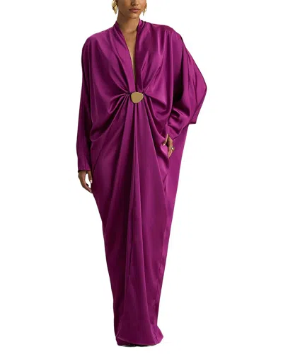Amina Glam Long Sleeve Maxi Dress In Purple