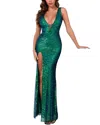 Amina Glam Maxi Dress In Green