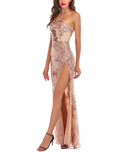 Amina Glam Maxi Dress In Brown