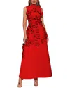 Amina Glam Maxi Dress In Red