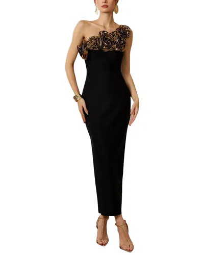 Amina Glam Maxi Dress In Black