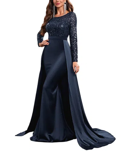 Amina Glam Maxi Dress In Blue