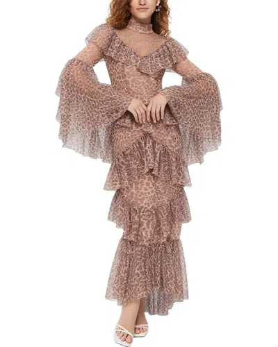 Amina Glam Maxi Dress In Brown