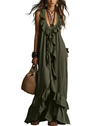 Amina Glam Maxi Dress In Green