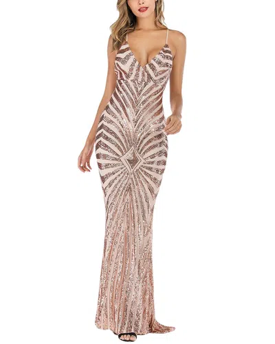 Amina Glam Maxi Dress In Pink