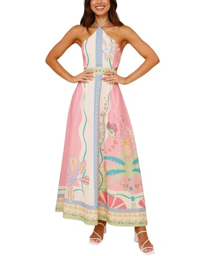 Amina Glam Maxi Dress In Pink