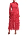 Amina Glam Maxi Dress In Red