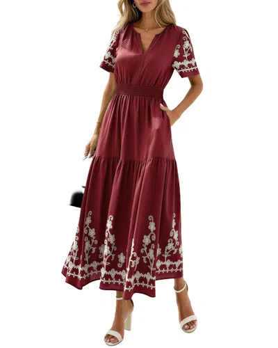 Amina Glam Maxi Dress In Burgundy
