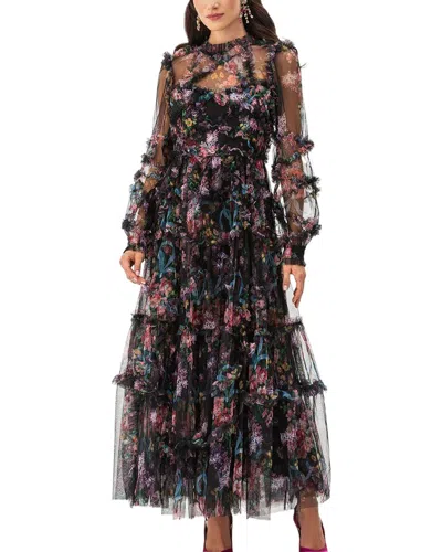 Amina Glam Midi Dress In Black