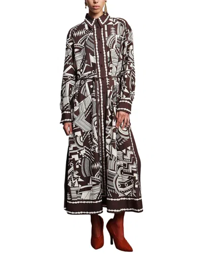 Amina Glam Midi Dress In Brown