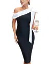Amina Glam Midi Dress In Black