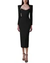 Amina Glam Midi Dress In Black