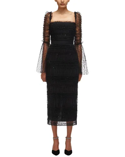 Amina Glam Midi Dress In Black