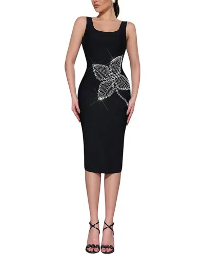 Amina Glam Midi Dress In Black