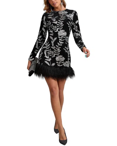 Amina Glam Midi Dress In Black