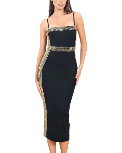 Amina Glam Midi Dress In Black