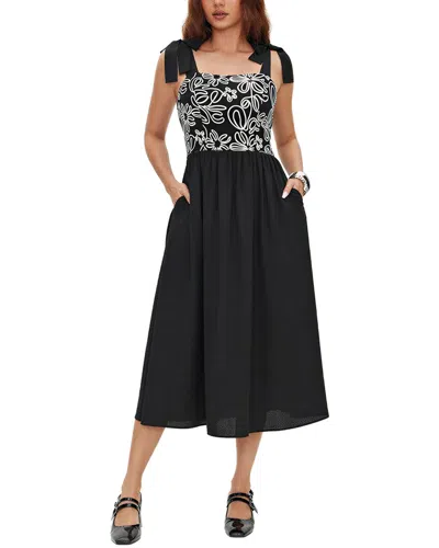 Amina Glam Midi Dress In Black