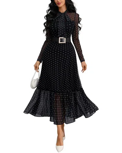 Amina Glam Midi Dress In Black