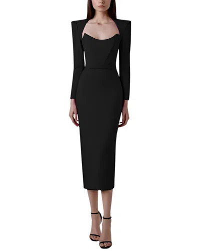 Amina Glam Midi Dress In Black