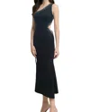 Amina Glam Midi Dress In Blue