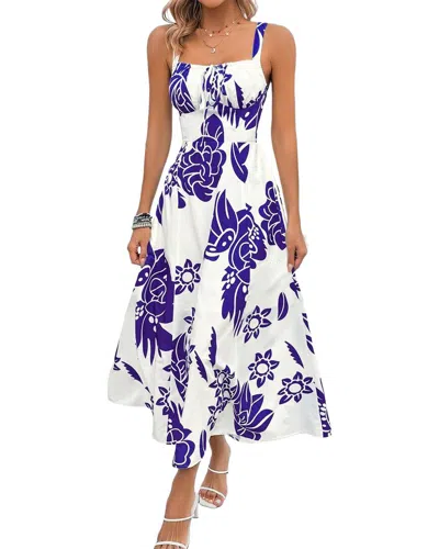 Amina Glam Midi Dress In Blue