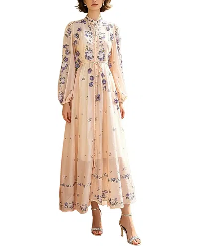 Amina Glam Midi Dress In Gold
